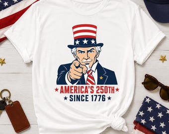 Uncle Sam Comfort Colors Shirt, 4th of July America 250 T-Shirt, 1776 2026 Tee, USA Patriotic Gift