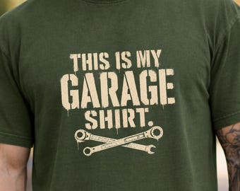 Dad Garage Mechanic Comfort Colors Shirt, Funny Mechanic T-Shirt, Car Guy Tee, Auto Repair Shirt