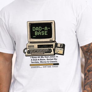 Pappa-T-shirt med skämt, rolig pappa-T-shirt, programmerare-pappa-T-shirt, retro-dator-T-shirt, nörd-pappa-gåva