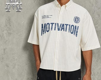 Camisa estampada con letras / Top de manga corta a rayas / Ropa de uso diario / Estilo streetwear Y2K