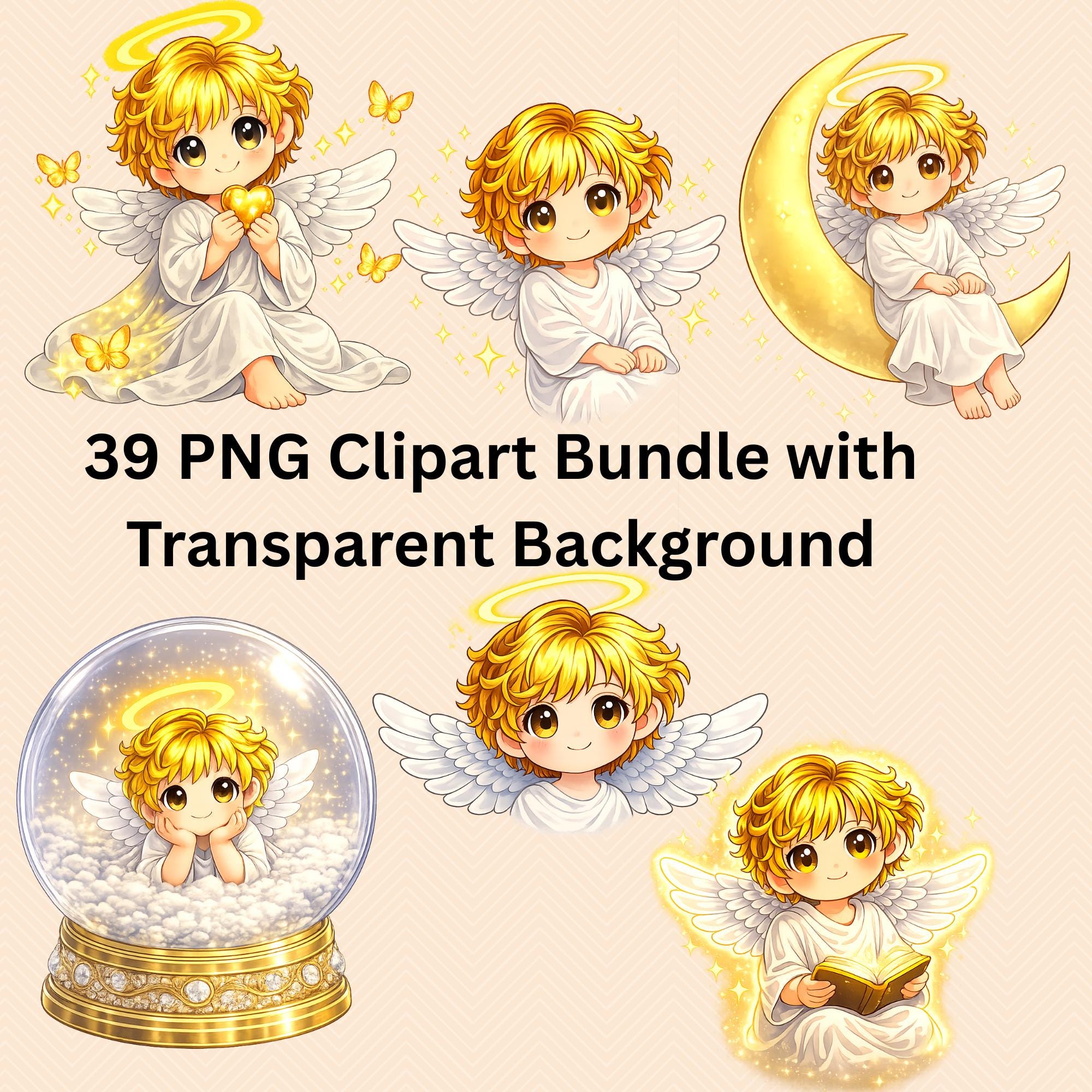Angel PNG Clipart Bundle, 39 Transparent Background Images, Christian ...