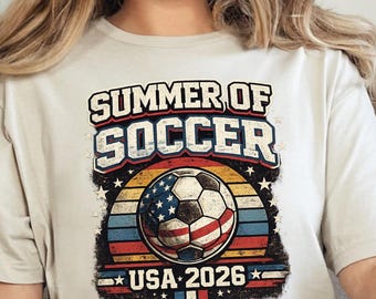 Summer of Soccer USA 2026 Shirt, Soccer Fan Gift, Patriotic Football Graphic Tee, USA Soccer Lover Shirt, Sports Fan Apparel