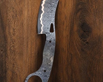 Handmade Copper San Mai Karambit Knife Blank | 1095 & 15N20 | Knife Making Supply Blank Blade
