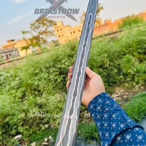 Handmade 28" Copper Damascus Sword Blank Blade – 2" Wide Damascus Steel, Custom Knife Making image 4