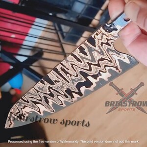 Copper Damascus San Mai Billet Blank 1095 & 15N20 Handmade Knife Making Supply image 5