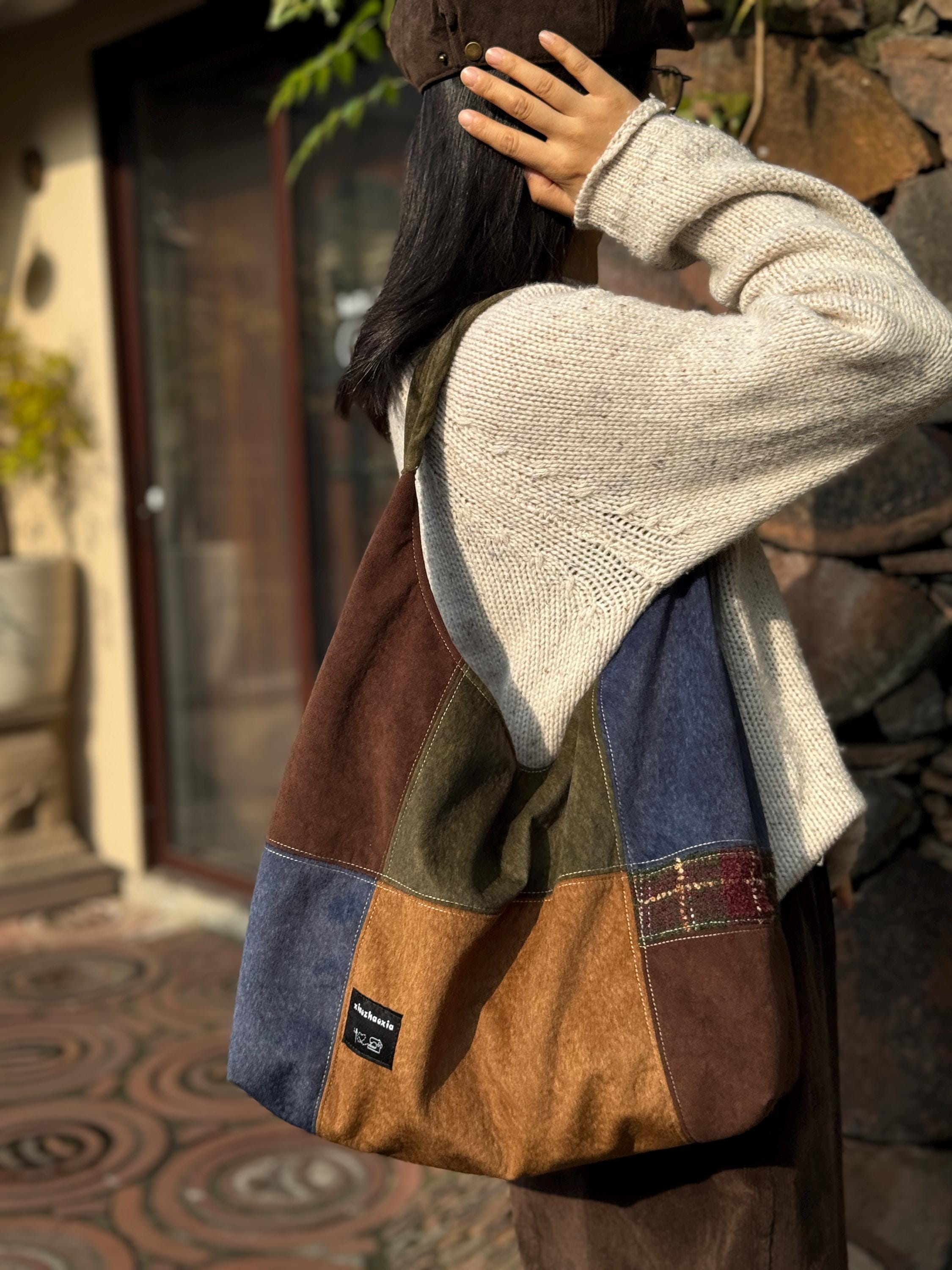 Vintage leather bag patchwork - Etsy 日本