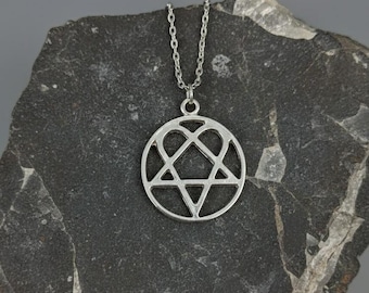 Heartagram Gümüş Kaplama Kolye Ucu