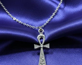 Ankh Anahtarı - Nil'in Anahtarı Gümüş Kaplama Düz Zincir Kolye