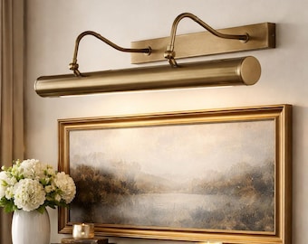 Lámpara de arte Heritage Brass – Lámpara de galería ajustable para cuadros, aplique de pared vintage, iluminación estilo museo