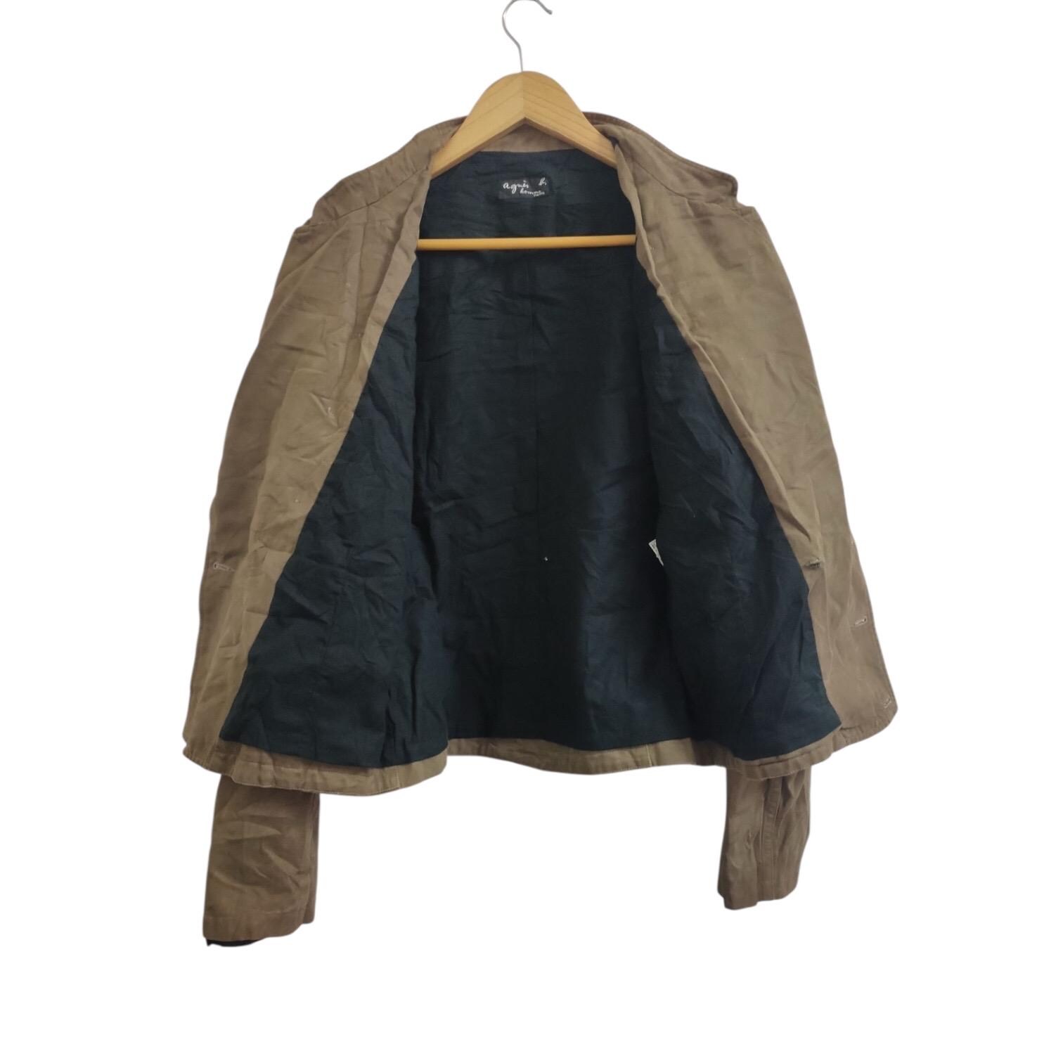 Vintage 90s Agnes B Homme Paris Crop Button Jacket Brown Colour