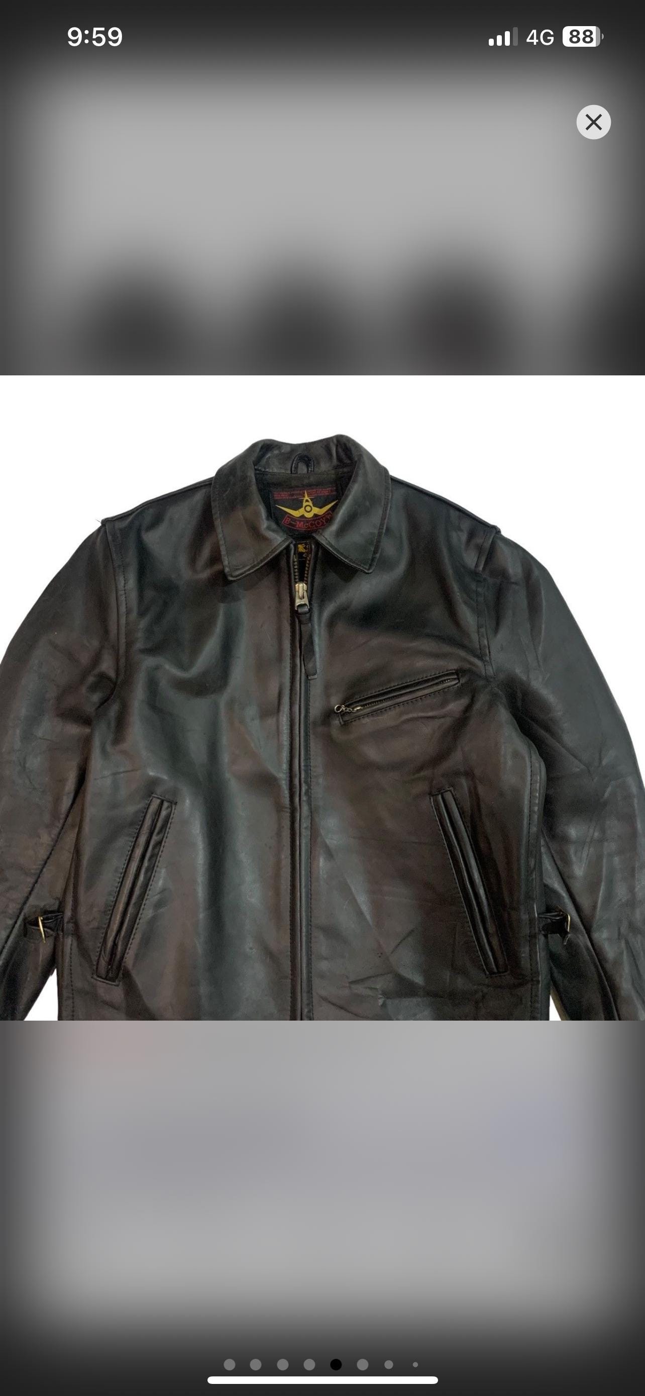 Vintage B-mccoy's Steerhide Rider Leather Jacket Black Colour Size