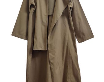 Vintage Yohji Yamamoto Draped Long Coat, Kimono Robe Style, Made in Japan, Size 2