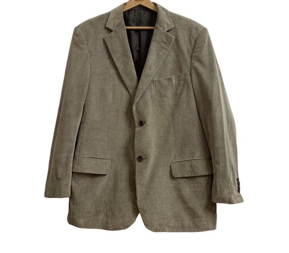 Loewe, Vintage LOEWE Spain Corduroy 2-Button Blazer Sport Coat 50R