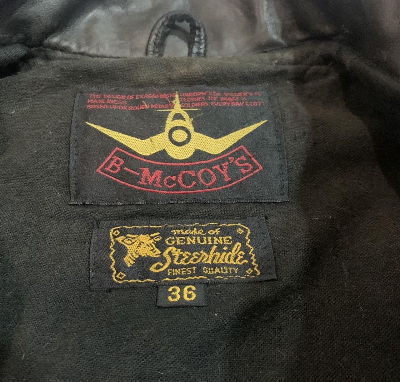 Vintage B-mccoy's Steerhide Rider Leather Jacket Black Colour Size
