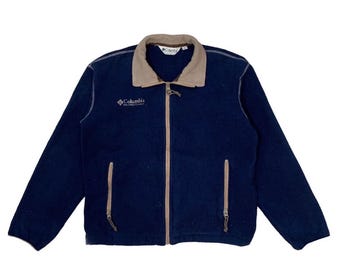 Vintage 90s Columbia Fleece Zipper Jacket Made In Usa Size Small