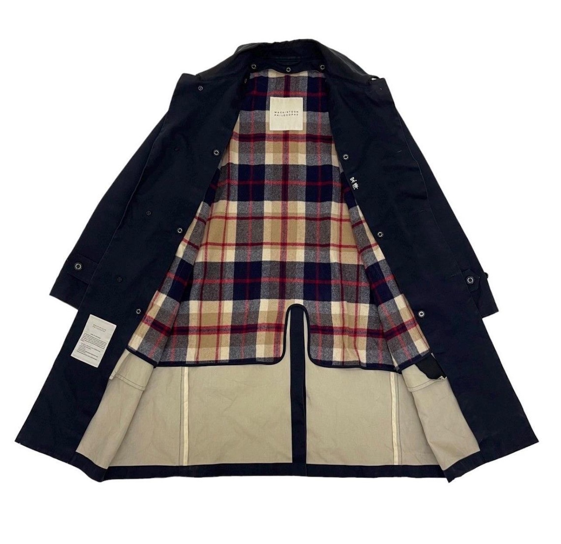 Mackintosh Philosophy Single-Breasted Trench Coat with Detachable Plaid Liner, Foto 4 von 5