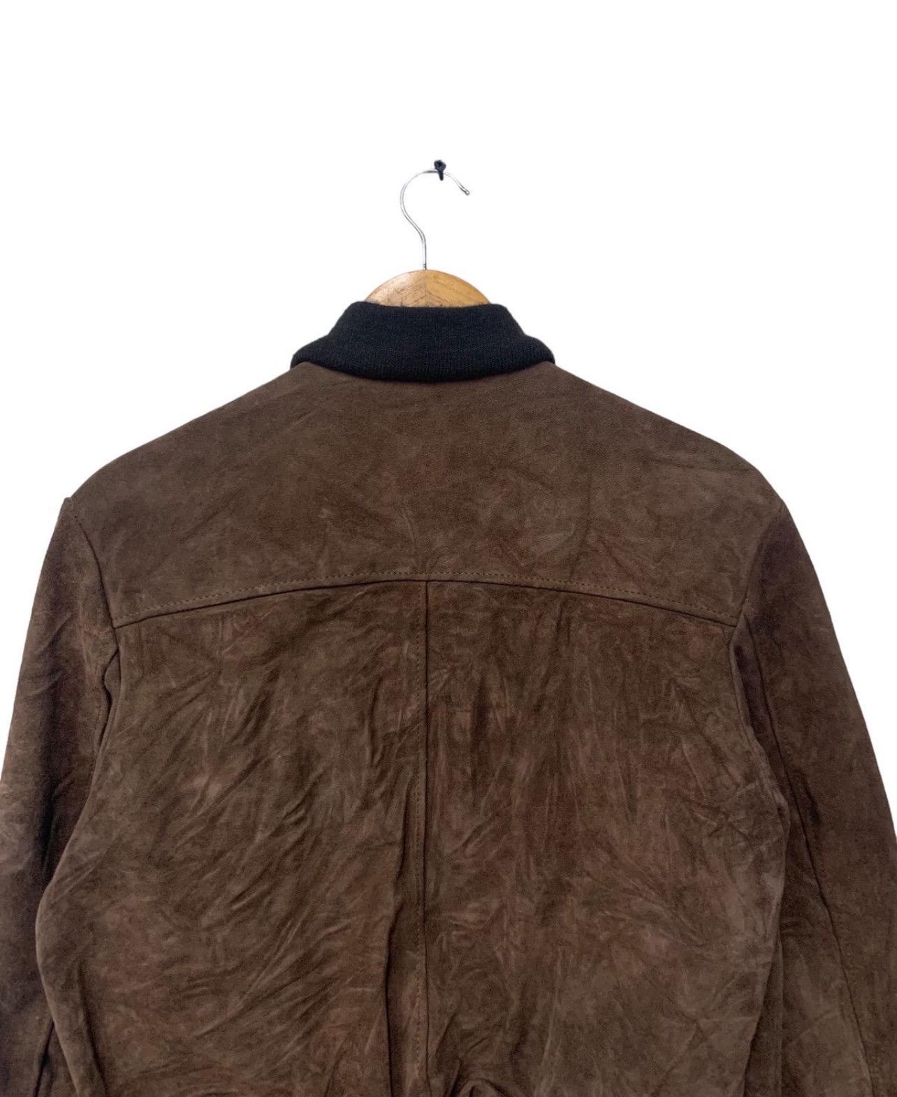 Vintage 90s Schott NYC Suede Leather Jacket Brown Colour Size 38 
