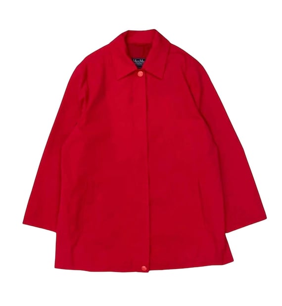 Weekend Max Mara, Vintage Max Mara Weekend Line Bright Red Button-Up Jacket Coat