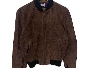 Vintage Schott NYC Suede Leather Bomber Jacket, USA Made (size 38