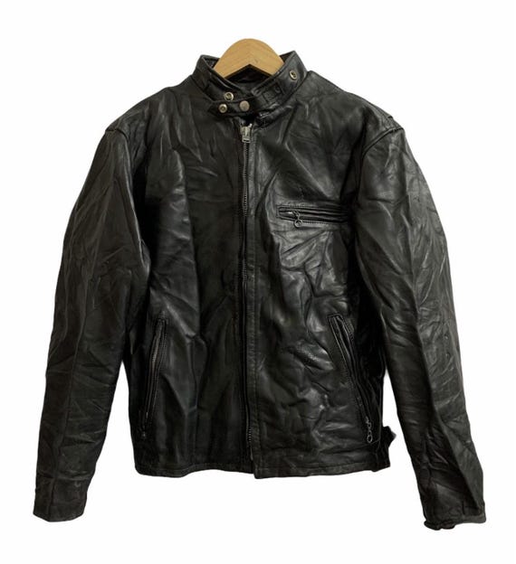 Vintage 90s Schott 641 Cafe Racer Leather Jacket Made in Usa Size