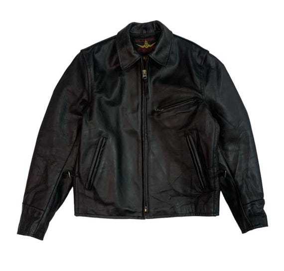 Vintage B-mccoy's Steerhide Rider Leather Jacket Black Colour Size
