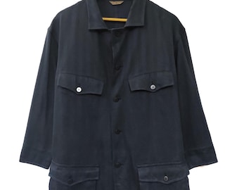 Vintage 80s Y’s Yohji Yamamoto Belted Back Button Jacket Japanese Designer Size Large