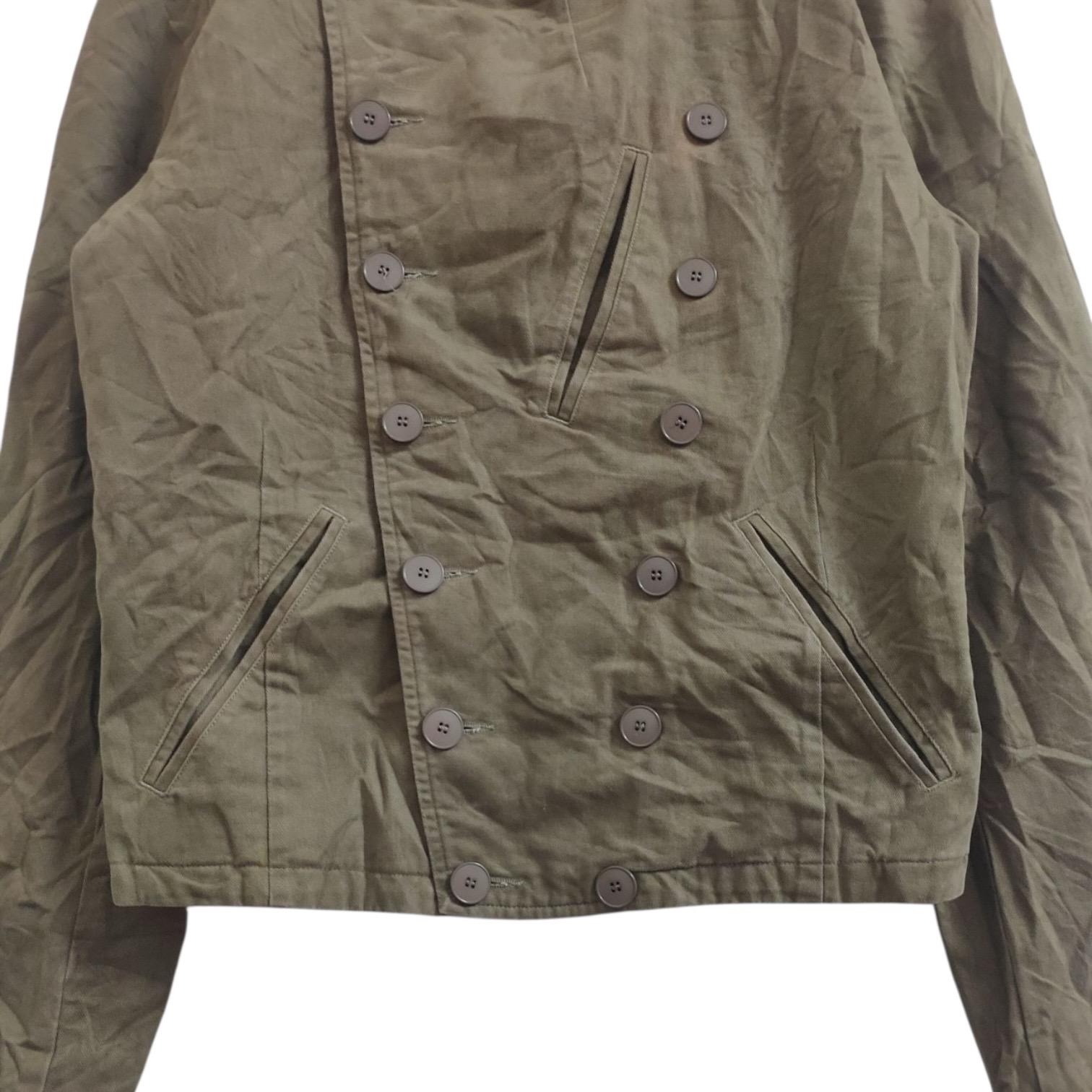 Vintage 90s Agnes B Homme Paris Crop Button Jacket Brown Colour 