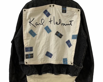 Rare!!! Vintage 90'S KARL HELMUT CLASSIC Design Bomber Jacket With