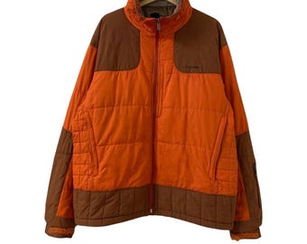 Vintage 90er Jahre Patagonia Down Zipper Jacke Streetwear Kleidung Orange Farbe Größe Large