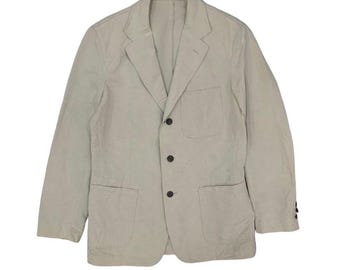 Vintage Salvatore Ferragamo Linen Button Jacket Made In Italy Size Medium