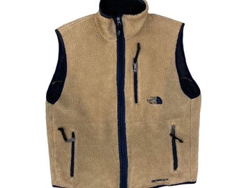 Vintage des années 90 The North Face Retro x Deep Pile Fleece Vest couleur marron taille moyenne