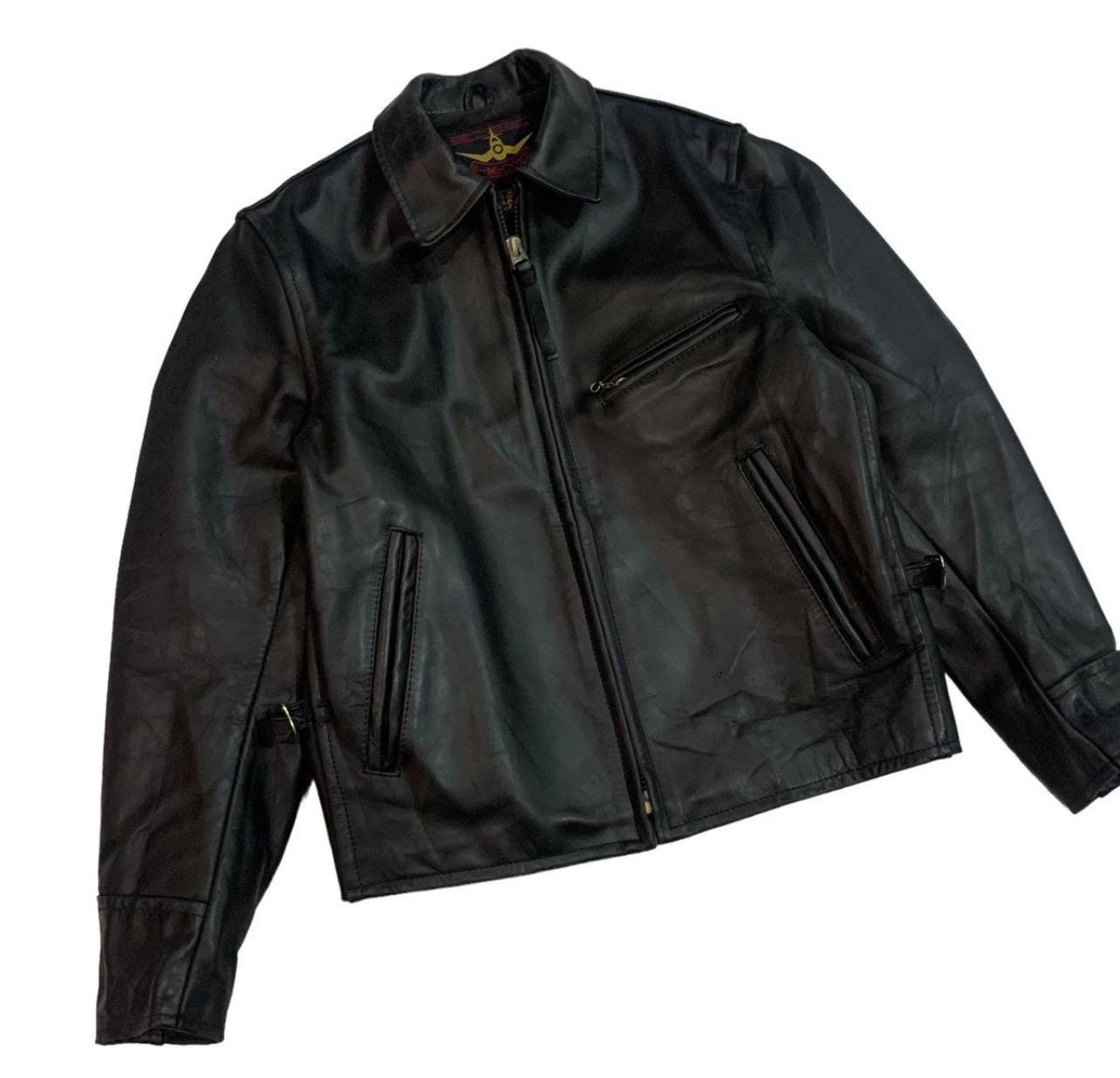 B-McCOY'S Steerhide シングルライダースジャケット 本革 牛革 Vintage B-mccoy's Steerhide Rider Leather Jacket Black Colour Size
