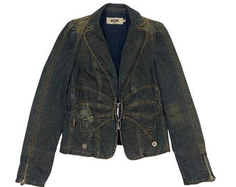 Chaqueta corta vintage Moschino Jeans Donna, fabricada en Italia, talla 46