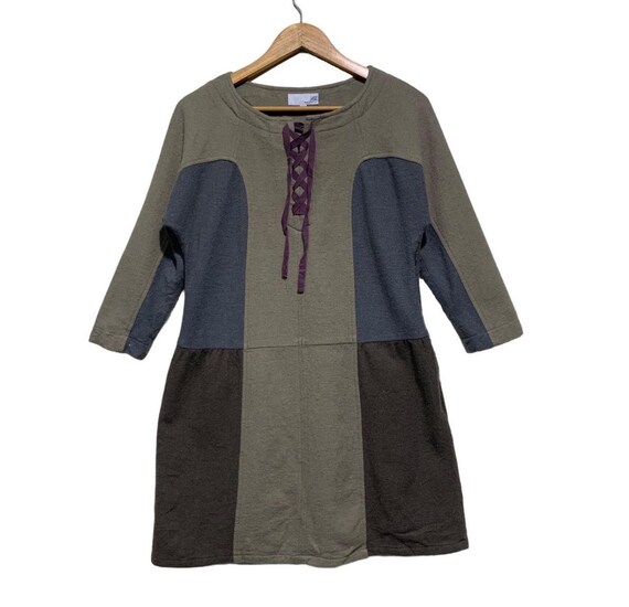 Uniqlo, UNIQLO × Undercover UU Colorblock Lace-Up Tunic Dress – Size M
