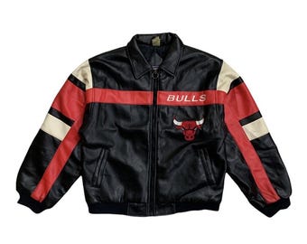 Vintage 1997 Jeff Hamilton Chicago Bulls NBA Champs Leather Jacket