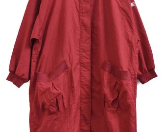 Chaqueta delantal vintage de Issey Miyake Design Studio, color rojo, talla mediana