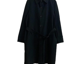 Vintage Yohji Yamamoto Signature Belted Long Coat Jacket Japanese Designer Size Large