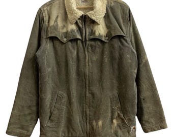 Vintage 1990s Carhartt Hooded Work Jacket / Workwear / Made in USA