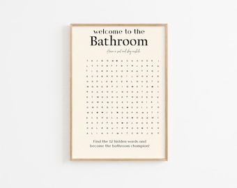 Forgot Your Phone Bathroom Puzzles, Bathroom Word Search, Anagram Riddles, Bathroom Printable Set, Funny Bathroom Sign, Instant Download