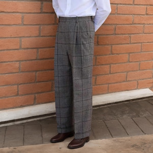 male high waisted pleated dress pants plaid gray Floerns Men's Plaid Slim Fit Dress Pants Business Casual Suit Trousers Grey Small at Amazon Men's Clothing store