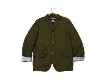RARE!! AD2008 Junya Watanabe X Comme Des Garcons Man Casual Buttons Green Made In Japan Jacket