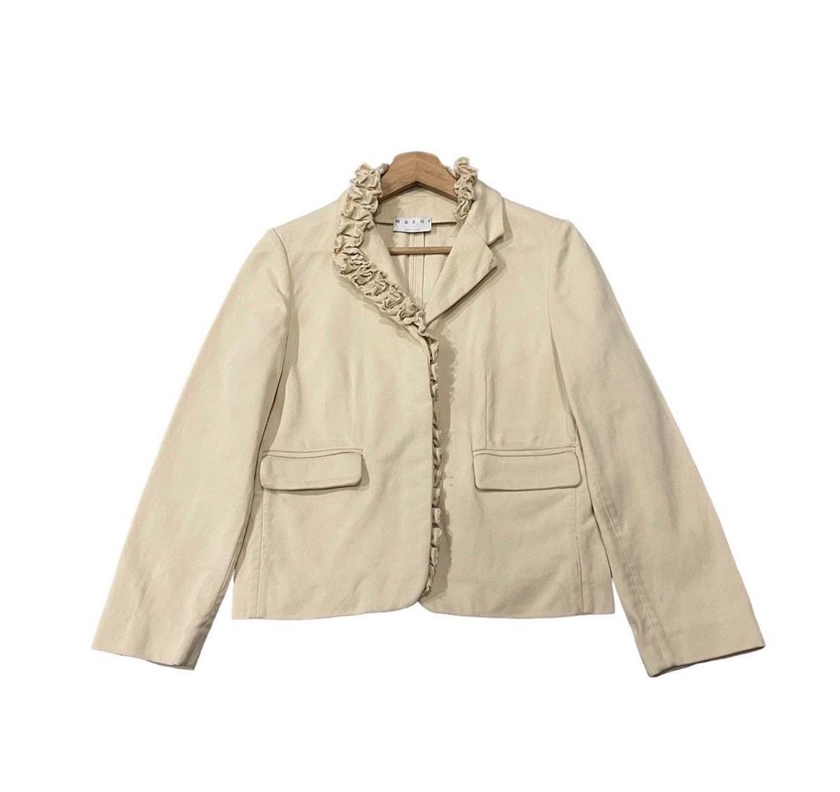 Marni, RARE!! Vintage Marni Made In Italy Streetwear Fashion Beige Colour Size 40 Cropped Cotton Light Jacket