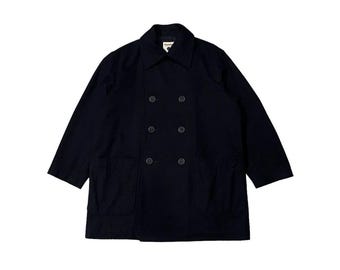 SELTEN!! Vintage 80er Jahre Plantation By Issey Miyake Japanische Designerwolle Doppelbrustknöpfe Größe M Jacke