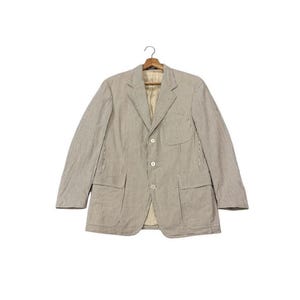 RARE!! Vintage Polo By Ralph Lauren Pleated Stripe Size 40 Made In Spain Streetwear Casual Formal Buttons Jacket
