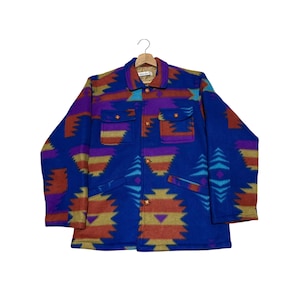 RARE!!! Vintage Rally Boy Navajo Aztec Western American Streetwear Fashion Avant Garde Size M Multicolour Buttons Jacket