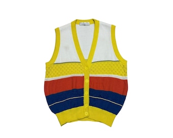 RARO!! Gilet vintage anni '90 Christian Dior Sport Lusso Designer Streetwear Moda Taglia M Maglia Colorway Bottoni Gilet