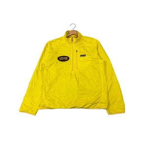 SÄLLSYNT!! Vintage Patagonia Hommes Half Zipper Puffer Streetwear Ljusgul Jacka