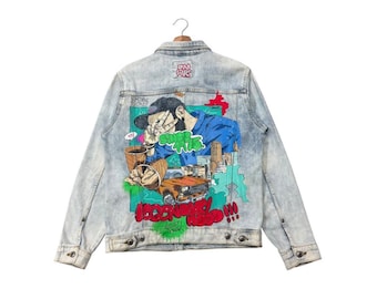 RARO PERSONALIZZATO!! Giacca vintage Zara Denim Type-3 con bottoni da streetwear