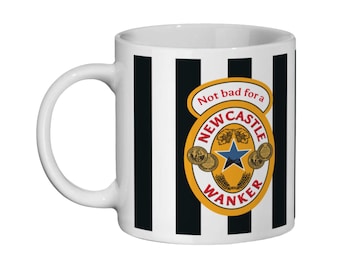 ¡Logotipo WANKER del Newcastle United! * Taza divertida * Regalo para aficionados - Día del Padre - Día del Padre