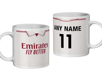 Arsenal: Tercera equipación 2025 * Taza personalizada * Regalo para aficionados - Día del Padre